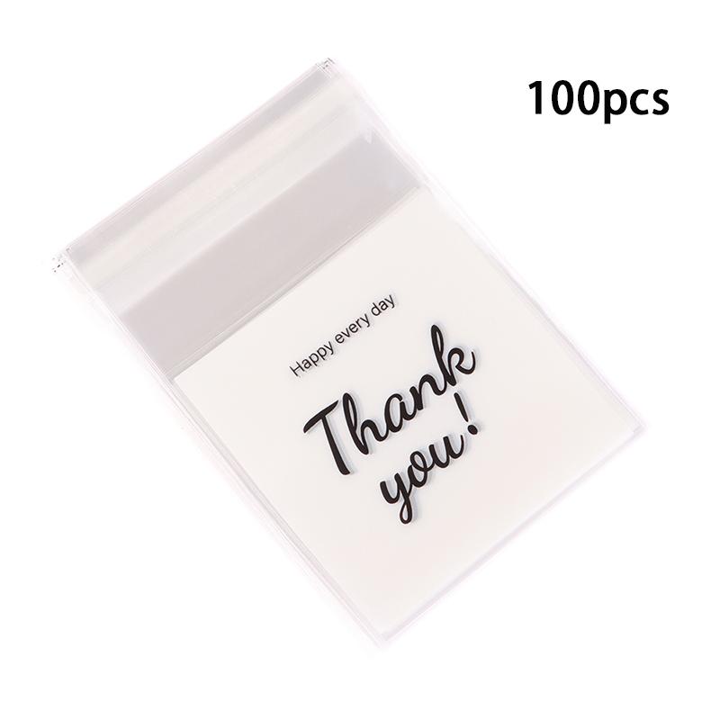 100 шт. пластиковый пакет «Спасибо», сумка для печенья, самоклеящаяся сумка для конфет для свадьбы, дня рождения, подарочная сумка, упаковочная сумка для выпечки печенья