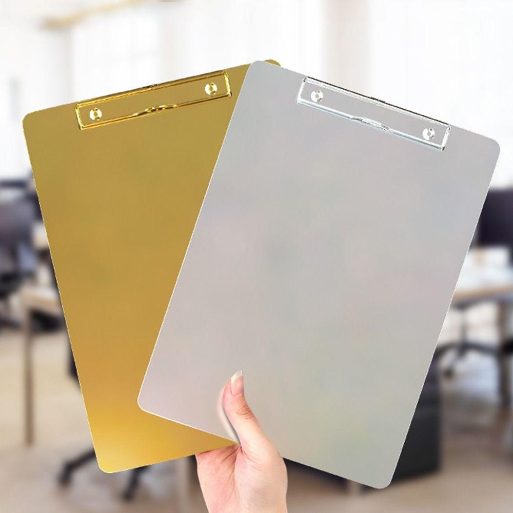 Hard Test Paper Storage Folder Stainless Steel Writing Pad Document Filing Organizer  Restaurant