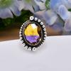 Ametrine 925 Sterling Silver Ring V4965, Yellow & Purple Ring, Oval Ring, Valentin's Day Gift, Gift For Her, Birthday Gift, Handmade Jewelry, Silver J