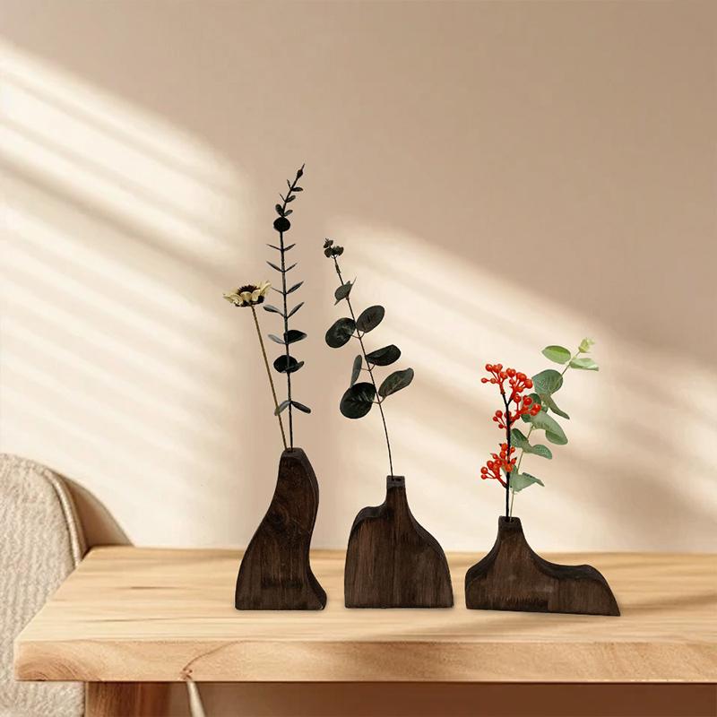Ваза ручной работы Сделай сам Натуральные материалы Ретро Дерево Настольные украшения Флористическое искусство Проживание в семье Цветочная композиция Домашние украшения 4 стиля