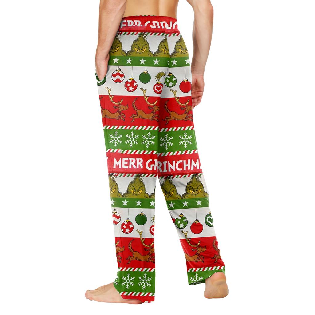 Мужские домашние мягкие пижамные штаны со шнурком и карманами, повседневные спортивные штаны