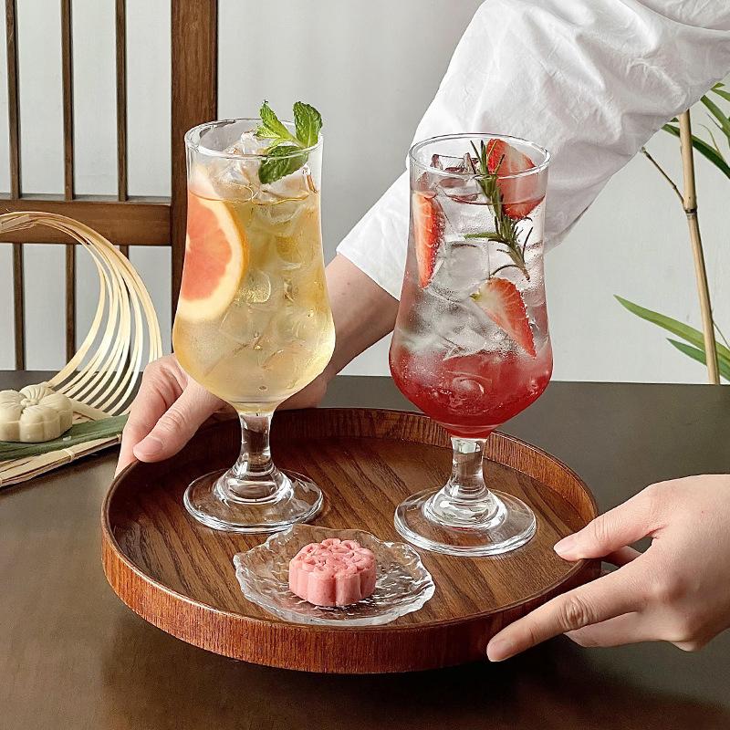 Ретро стеклянный бокал прозрачный красный винный стаканчик виски коктейль летняя кухня кофе посуда подарок на свадьбу