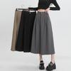 Юбка миди и макси женская весенняя с высокой талией плиссированная юбка, облегающая бедра, однотонная юбка-зонт