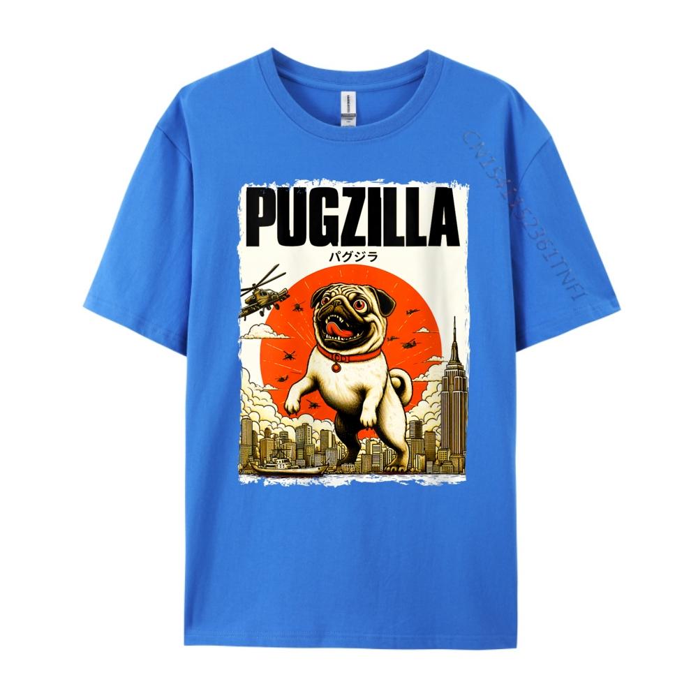 Womens Funny Pugzilla Dog Lover Funny Japanese Pug Dog Lover Unisexs Designer T Shirt Unisex Clothes Camisetas Hombre Hip Hop