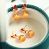Серьги-бабочки для женщин Новинка Оранжево-желтые серьги-пусеты с бусинами «кошачий глаз» Изысканные и великолепные винтажные ювелирные изделия Подарок