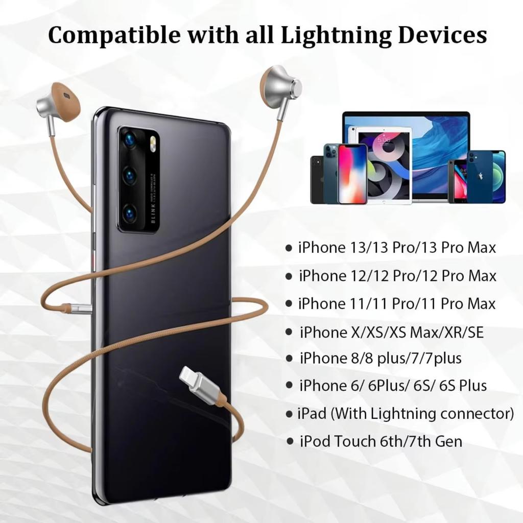6D Наушники с объемным басом, проводные Bluetooth-наушники для Apple Lightning iPhone 11-17 Pro Max Mini XS XR X 7 8 6 Наушники для Samsung