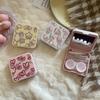 Travel Contact Lens Case with Mirror & Tweezers -for Women Men Cute Pink Love Niche Girl Style Companion Care Box Case