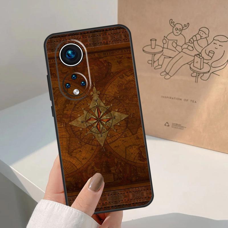 Карта мира Компас Морской Для Чести Магический 8 Pro 5 6 7 Lite Чехол Для Honor Win RT 200 400 50 70 90 X8b X9a X9b X9c X9d