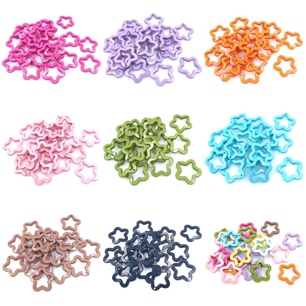 Подвески DIY ювелирный материал для ожерелья, изготовления сережек ярких цветов, подвеска с пентаграммой 30 мм, 10 шт., модный акрил