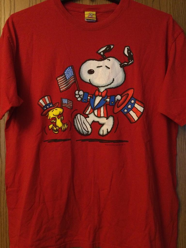 Snoopy & Woodstock - Fourth Of July Themed - Red Shirt - Patriotic -XL - Peanuts