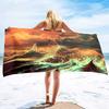 Ink Painting Printing Series Seaside Vacation Beach Towel Swimming Bath Towel Microfiber Sports Towel