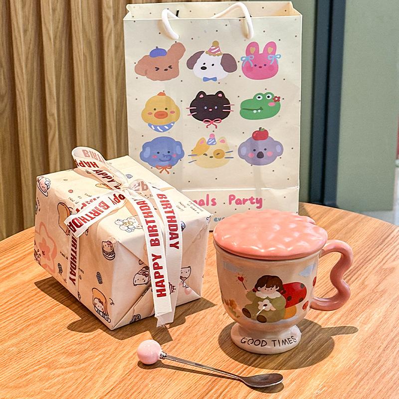 Ретро керамическая кружка для пары, кофейная чашка с крышкой, премиальное ощущение, бытовая чашка для молока и завтрака, женский подарок на день рождения