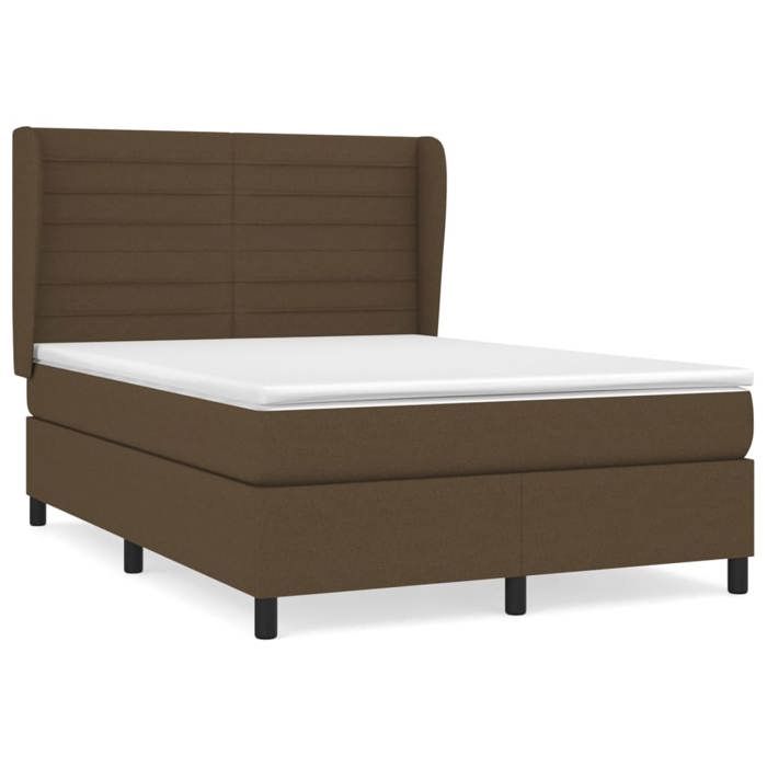 Maison Exclusive - Sommier à lattes de lit avec matelas Marron foncé 140x190 cm