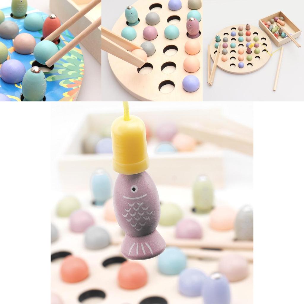 Развивающий деревянный магнитный набор для рыбалки для детей 36 Игрушка для тренировки внимания и концентрации