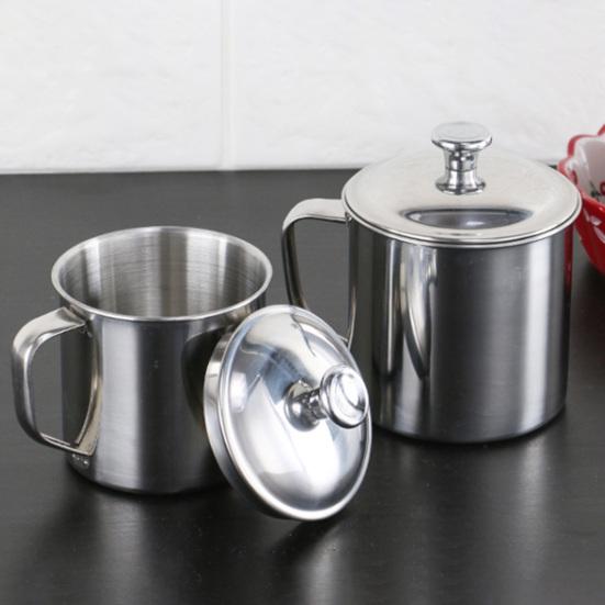 Кружка для воды из нержавеющей стали с крышкой и ручкой, для горячих и холодных напитков, для кемпинга, пикника