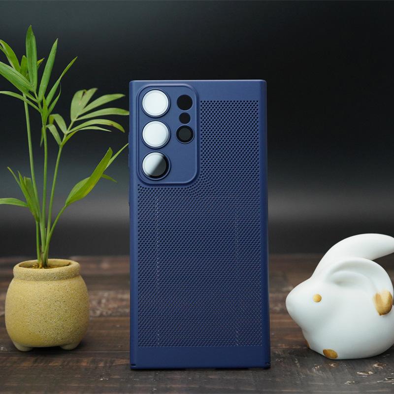 New Stylish Ultra Thin A54 Cooling Mesh Shell Samsung S24ultra Mobile Phone Case Suitable for S23 Lens Film Full Inclusive PC