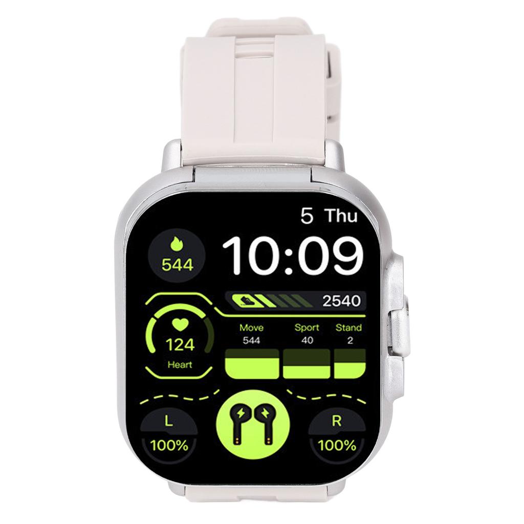 2 в 1 Смарт-часы с наушниками 2,01-дюймовый HD сенсорный экран Bluetooth вызов фитнес-трекер спорт