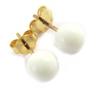 [M6685] - Gold Plated 'Mineralia' White Agate Earrings - 6 Mm