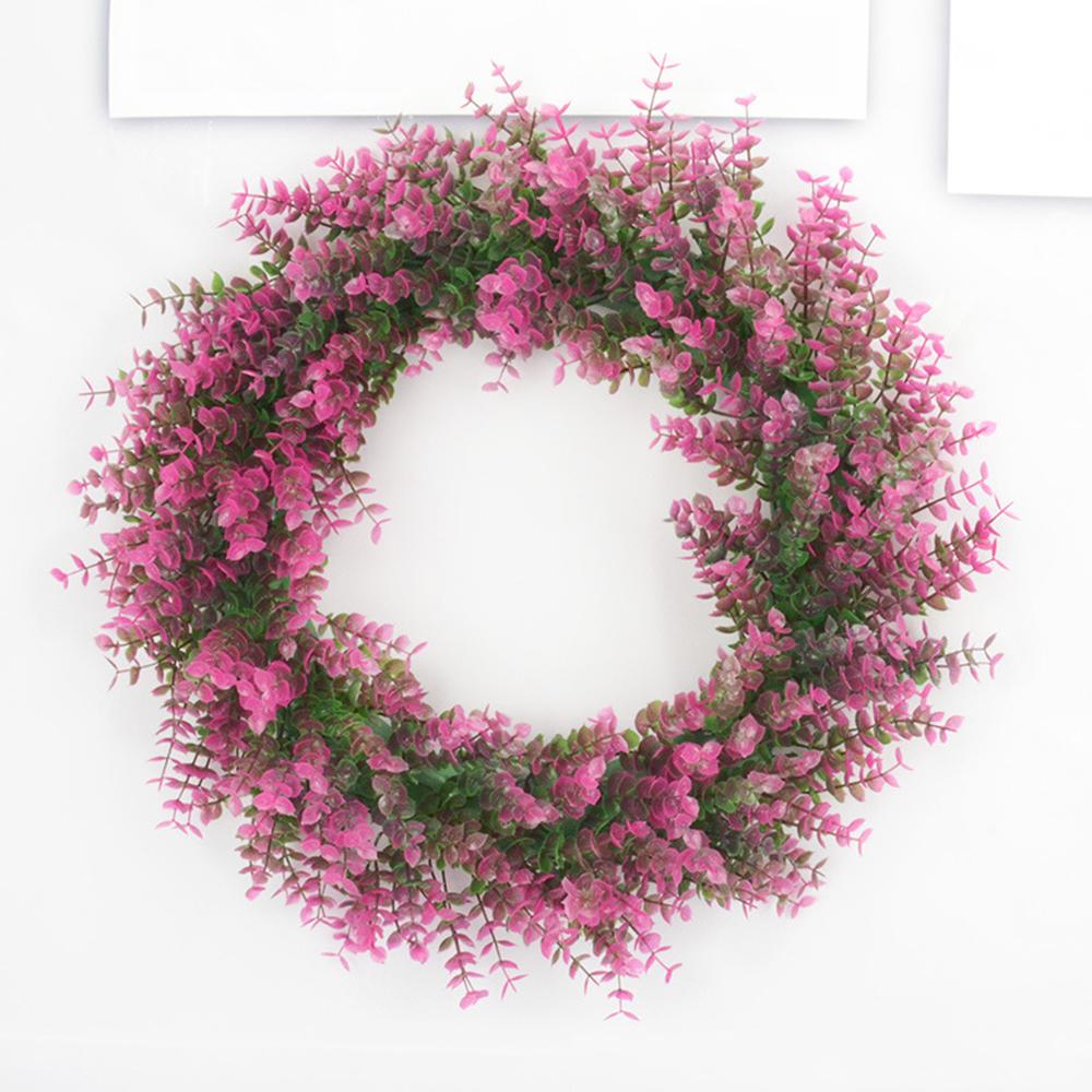 Living Room Decor Artificial Eucalyptus Wreath Garden Christmas Door Decor Faux Plant Flower Ring Home Decorative Accessory