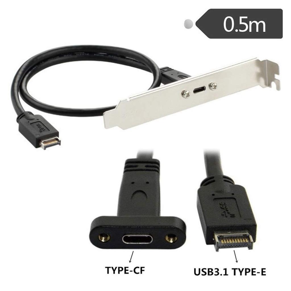 Ulyris USB Front Panel Header and Rear Panel Extension Bracket Male To Female Extension Cable 3.1 [45cm] Type-E Type-C