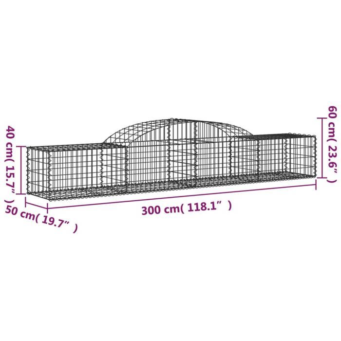 VidaXL Arched Gabion Basket, Gabion Cage, Gabion Wall, Stone Basket, Gabion for Stone Outdoor Patio, 153512