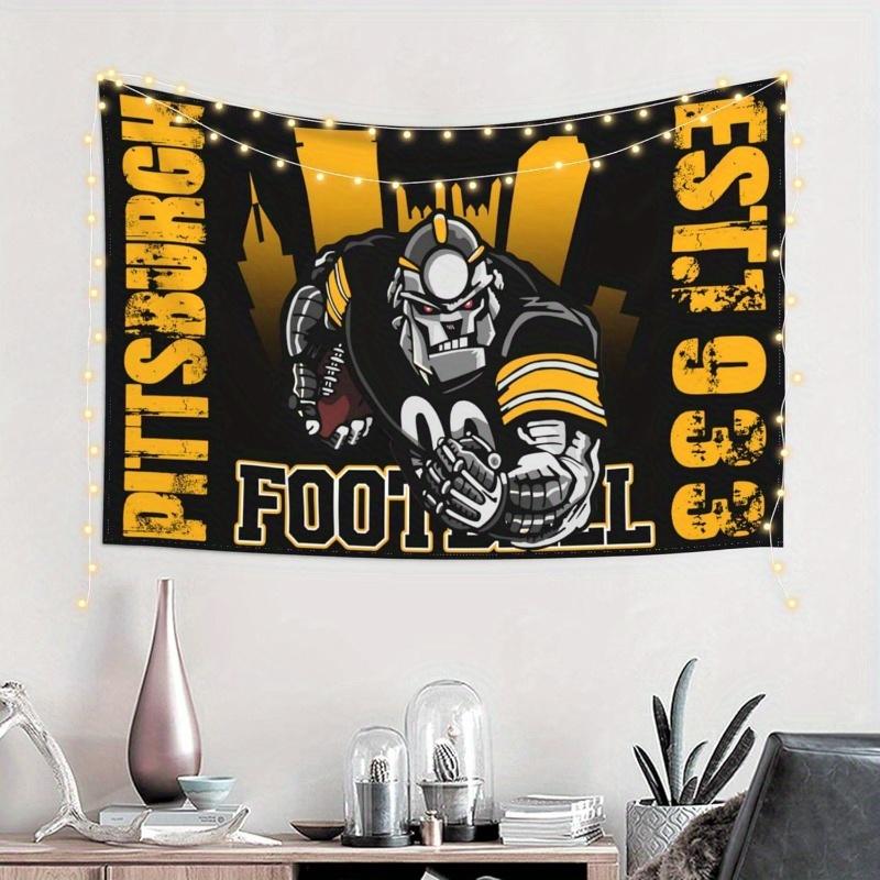 Pittsburgh Football Tapestry American Sports Style Wall Background Cloth Room Decoration Home Decoration
