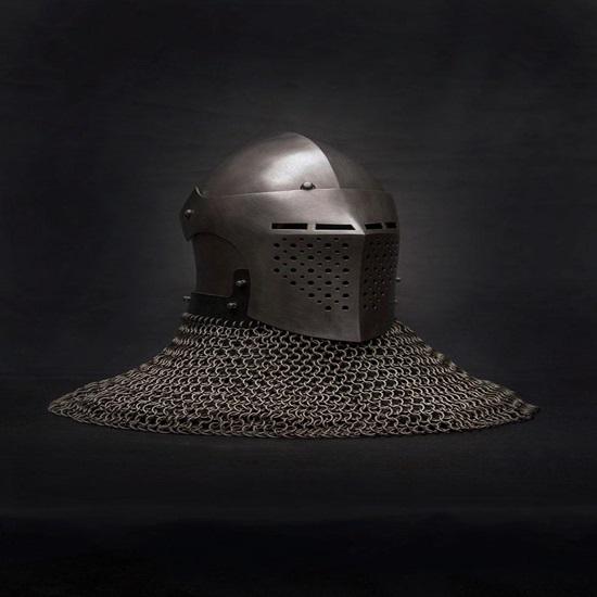Шлем бацинет Сполето Готовый к бою Средневековый Доспех для SCA Бугурт