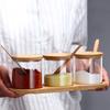 Бутылочка для специй Кухонные стеклянные банки для приправ Набор Прозрачный контейнер для специй и соли с подносом Органайзер для кофейных зерен Бутылка Пылезащитный