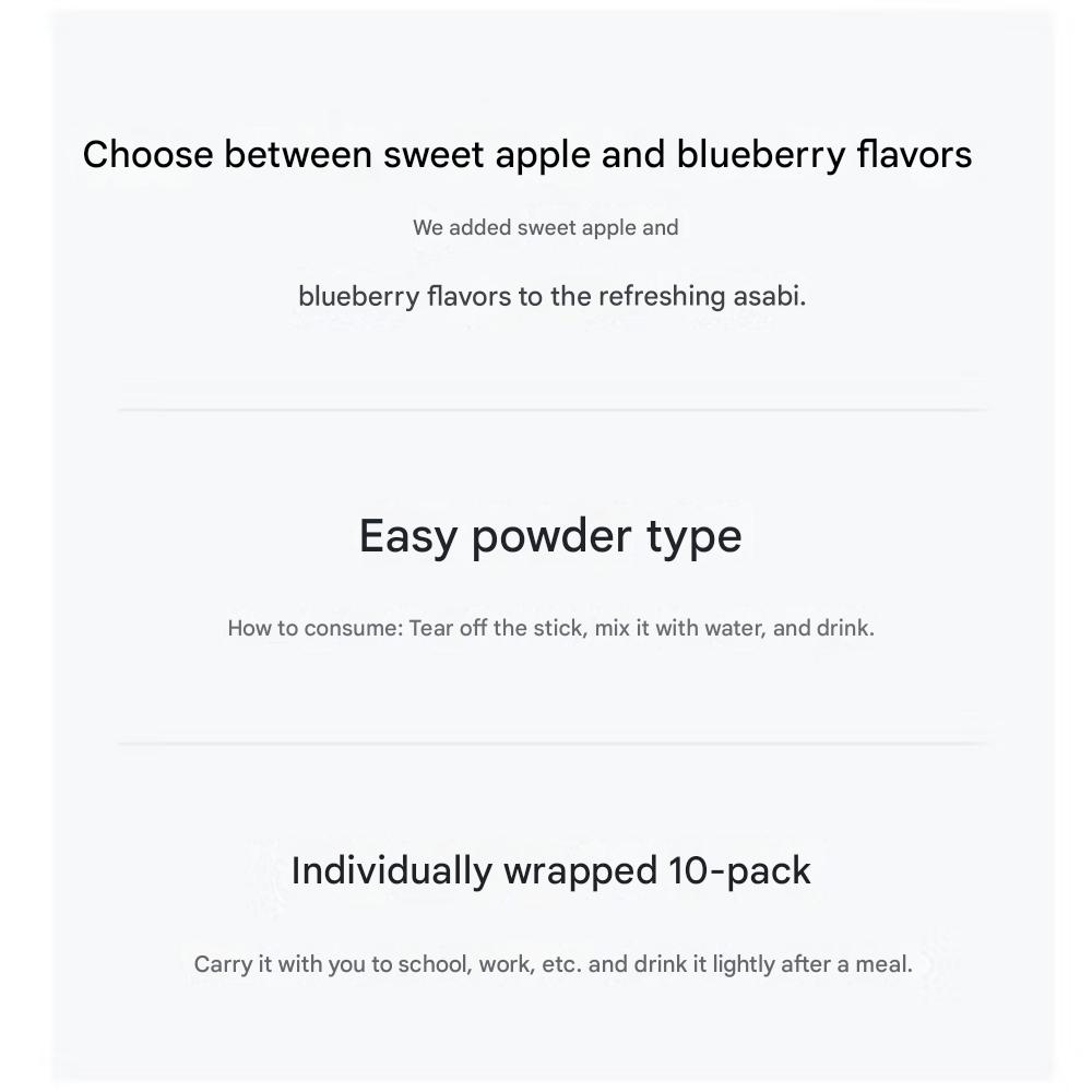 Asabi(ACV, Apple Cider Vinegar) Tok Blueberry + Apple 5 G X 20 Sticks