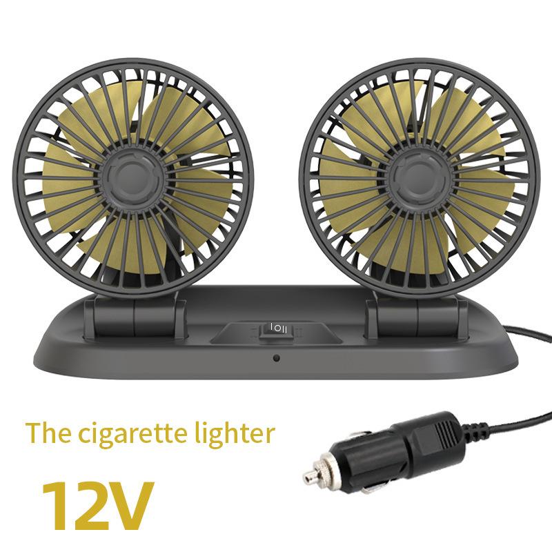 Автомобильный двухсторонний складной вентилятор с вращающейся вращающейся головкой, креативный маленький вентилятор, летний охлаждающий вентилятор с высоким потоком воздуха