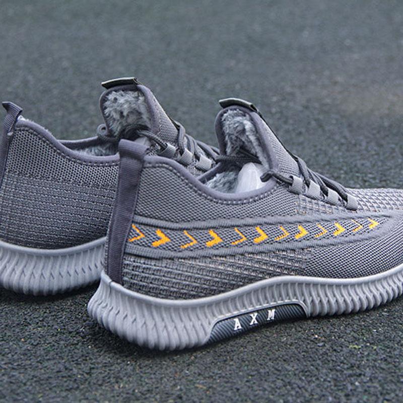 Хлопковая обувь, мужская утолщенная плюшевая теплая мужская нескользящая мягкая подошва, легкая осенне-зимняя спортивная повседневная обувь, зимняя обувь