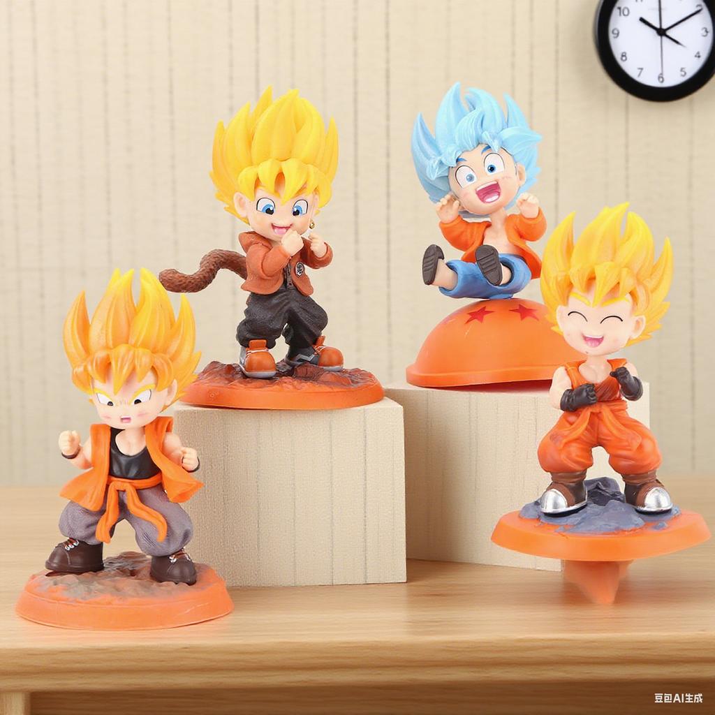 Аниме Персонажи Dragon Ball Гоку Супер Сайян Фигурка ПВХ Q Версия Статуэтка Аниме Манга Коллекция Фигурок Украшения Модель Игрушки