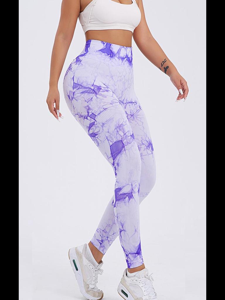 Quick-Drying Tie-Dyed Seamless Yoga Pants - Hip-Lifting & Elastic Fitness Trousers