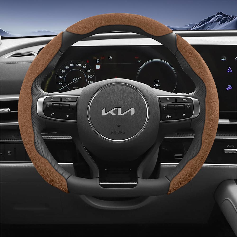 AABFR1 Подходит для Kia Sporty Чехол на руль из замши с раздельной защелкой для Sportage Seltos Sorento Niro Sonet Picanto Morning K3 Forte