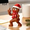 Cute Santa Snowman Gingerbread Man Figurines Christmas Resin Figurine, Clay Style Holiday Tabletop Decorations Statue, Festive Ornament for Home Party