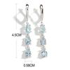 Gorgeous Silver Dangling Earrings for Lady Natural Aquamarine March Birthstone Light Luxury Fancy Jewelry Dating Romantic Gift
