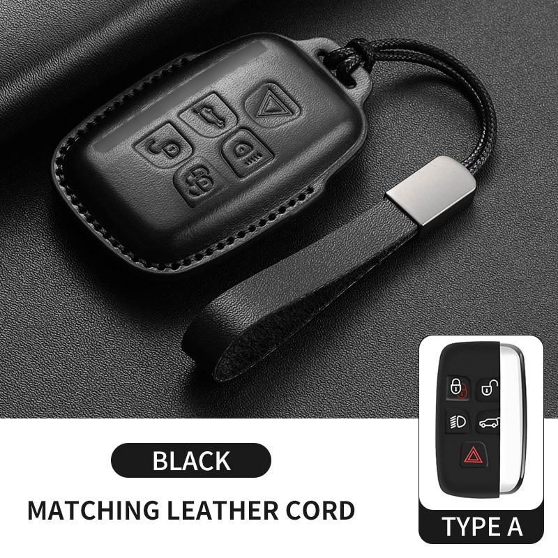 Leather Car Remote Key Case For Land Rover Range Rover Sport Evoque Freelander Velar Discovery 4 Auto Key Shell Fob Keychain
