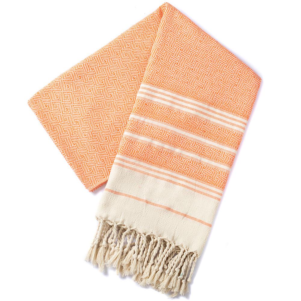 Cotton Turkish beach towel New diamond grid sports and fitness tassel bath towel kitchen towel soft absorbent quick