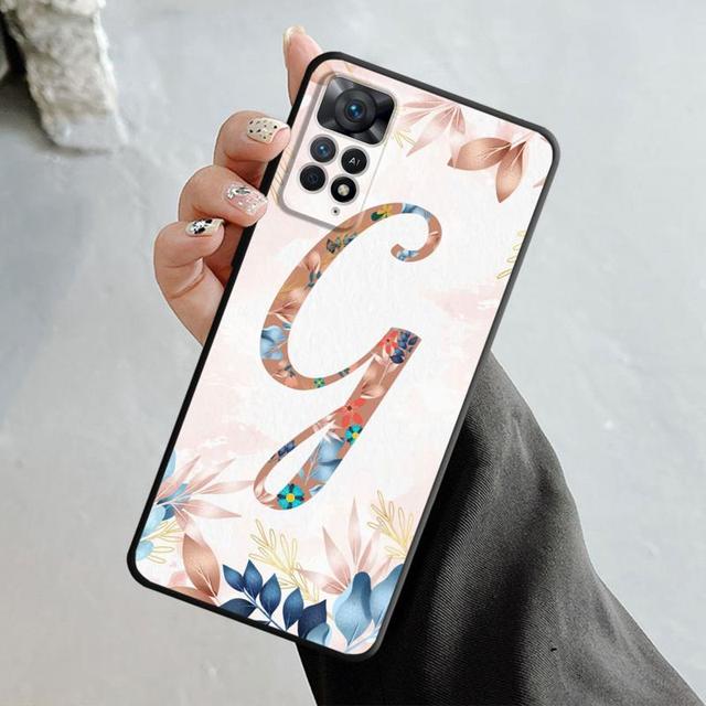 Чехол с цветочным узором в виде листьев и букв для Xiaomi Redmi Note 12 11t 11s 11 10 8 Pro 9 9s 9t 8t для Mi 10 8 9a 9c 10c 12c K40