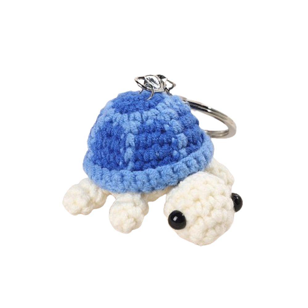 Mini Little Turtle Crochet Keychain Wool Knitting Turtle Doll Pendant Keychain Men