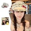 Весенне-осенняя кепка-берет с плоским верхом, с принтом букв-дудлов, однотонная, с бантом, солнцезащитная шляпа, модная, женская, универсальная, повседневная