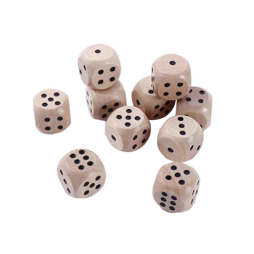 Board Games Puzzle Game Round Corner Game Toys D6 Dice Square Point Dice Wooden Dice 6 Sided Dice