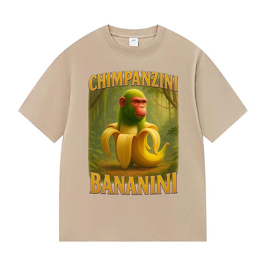 Chimpanzini Bananini Funny Banana Monkey Meme Print T-shirts Women Clothing Fashion Cotton T-shirt Unisex Summer O-Neck T-shirts