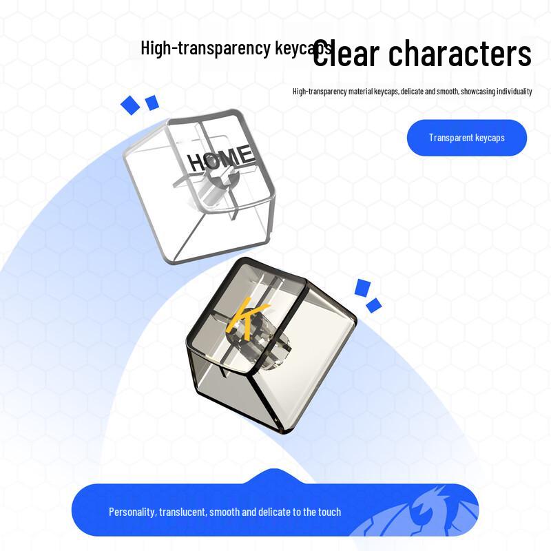 Y-FRUITFUL K840 84-Key RGB Hot-Swappable Mechanical Keyboard with Transparent Keycaps