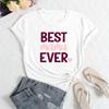 Summer Women's Letter Printed Round Neck Loose Casual Pure Cotton Short Sleeved T-shirts Women's