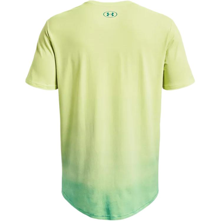 Under Armour SS23 Футболка с круглым вырезом и коротким рукавом с узором, мужские топы, зеленая 1378906-391