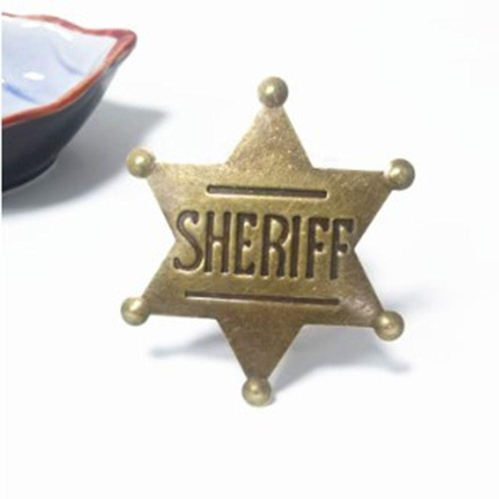 Эмблема в виде шестиугольной звезды из железа и металла 2,6*2,3 дюйма, юбилейная медаль Old West Prop Chest Medal Office