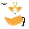 Alien Kitten Costume Props Cat Ears And Tail Set, Cute Headband with Antennae, Plush Adjustable Animal Cosplay Kit for Halloween Party, Comic
