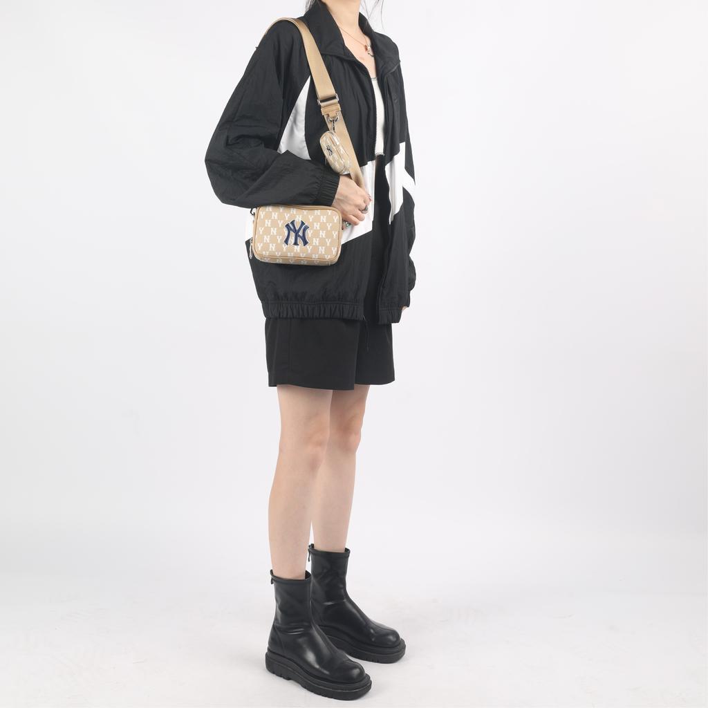 New MLB Monogram Collection Polyester Camera Bag Combo Bag Crossbody Bag Shoulder Bag Unisex Khaki 3ACRS022N-50BGD