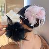 Cloth Hair Claw Feather Flower Tassel Hairgrips Headwear Elegant Grasping Clip  Party